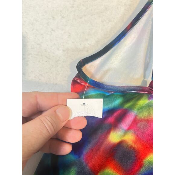 Hurley Nebula Mini-Dress Woman's Medium Multicolor Tye Dye Adjustable Straps - Picture 12 of 16